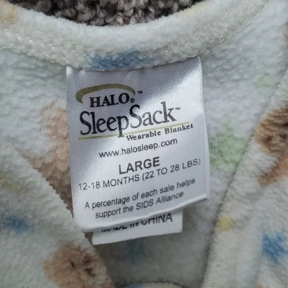 VGUC Halo Teddy Bear Micro-fleece Sleep Sack Wearable Blanket Size Large TOG 1.0 - Picture 2 of 4